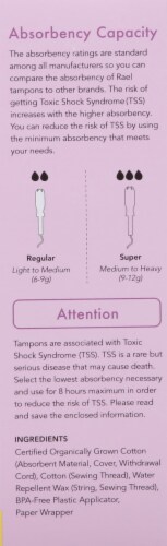 Rael Organic Cotton Regular Tampons Perspective: right