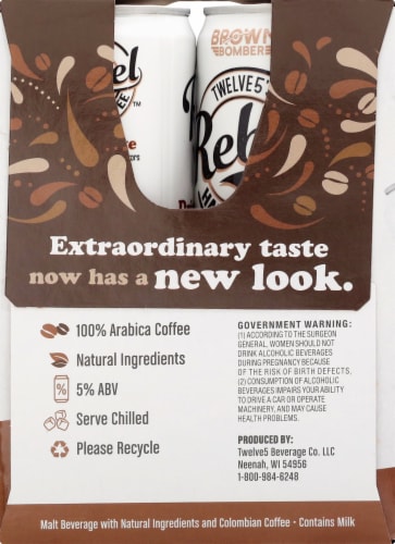 Rebel Hard Coffee Brown Bomber Mocha Latte Hard Coffee Perspective: right