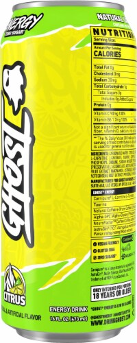 Ghost® Zero Sugar Citrus Energy Drink Can Perspective: right