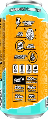 Ghost® Zero Sugar Tropical Mango Energy Drink Can Perspective: right