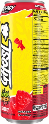 Ghost® Zero Sugar Sour Patch Kids® Redberry® Energy Drink Can Perspective: right