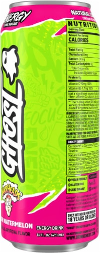 Ghost® Zero Sugar Warheads® Watermelon Energy Drink Can Perspective: right