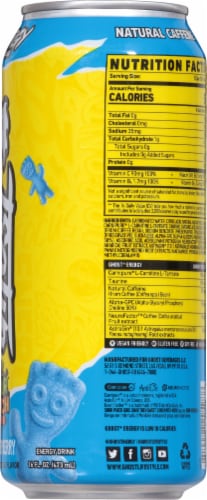 Ghost® Zero Sugar Sour Patch Kids Blue Raspberry Energy Drink Can Perspective: right