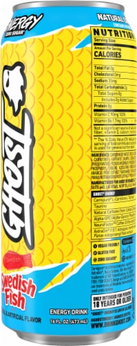 Ghost® Zero Sugar Swedish Fish® Energy Drink Can Perspective: right