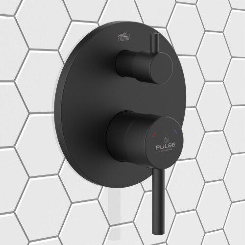PULSE ShowerSpas Two Way TruTemp Pressure Balance Valve with Matte Black Trim Kit Perspective: right