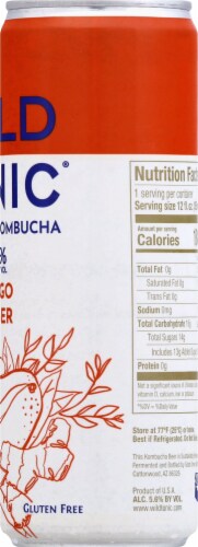 Wild Tonic Mango Ginger Hard Jun Kombucha Perspective: right