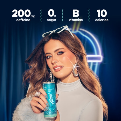 Alani Nu Blue Slush Energy Drink Can Perspective: right