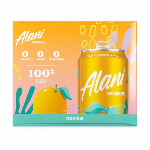 Alani Nu Orange Flavored Sparkling Water Cans Perspective: right