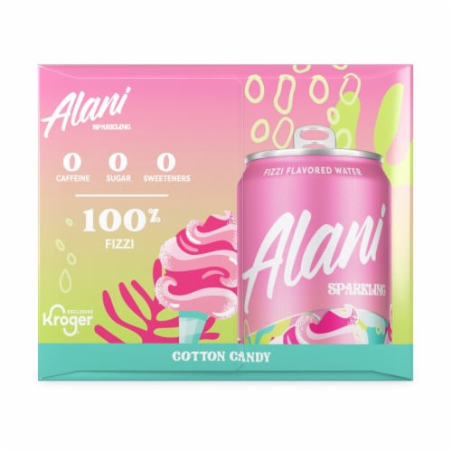 Alani Nu Cotton Candy Flavored Sparkling Water Cans Perspective: right