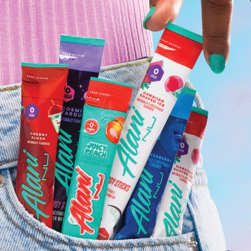 Alani Nu Zero Sugar Cherry Slush Energy Drink Mix Packets Perspective: right