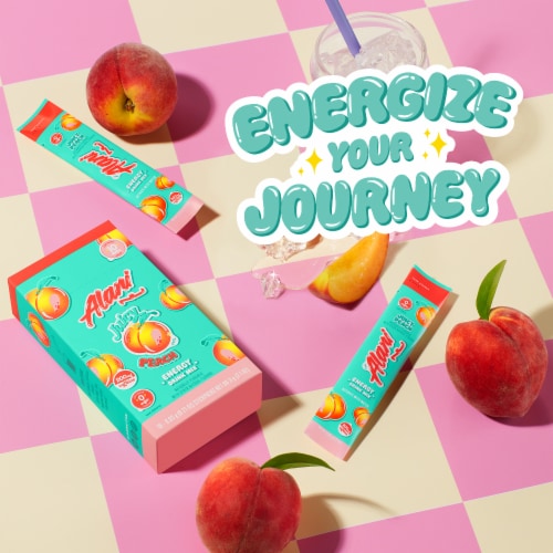 Alani Nu Zero Sugar Energy Sticks Juicy Peach Perspective: right