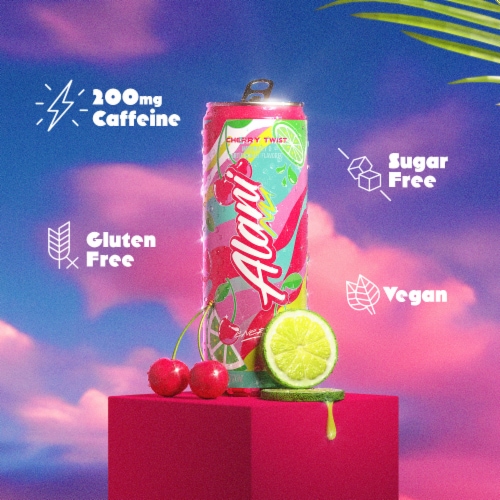 Alani Nu Cherry Twist Energy Drink Can Perspective: right