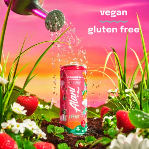Alani Nu Strawberry Sunrise Energy Drink Can Perspective: right