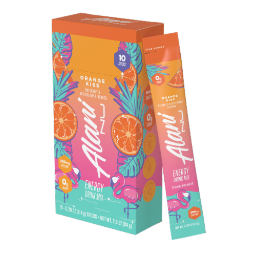 Alani Nu Orange Kiss Energy Drink Mix Sticks Perspective: right