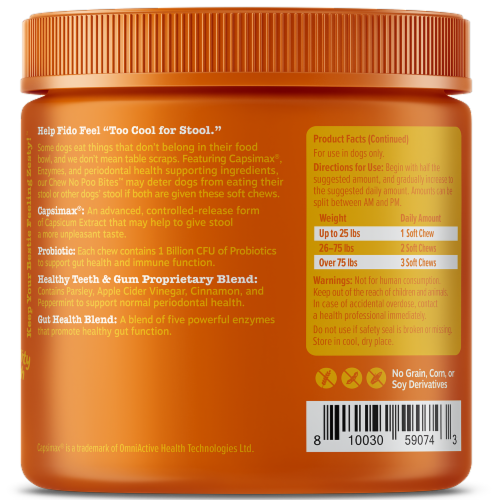 Zesty Paws® Chew No Poo Bites™ Gut Health Chicken Soft Chews Perspective: right