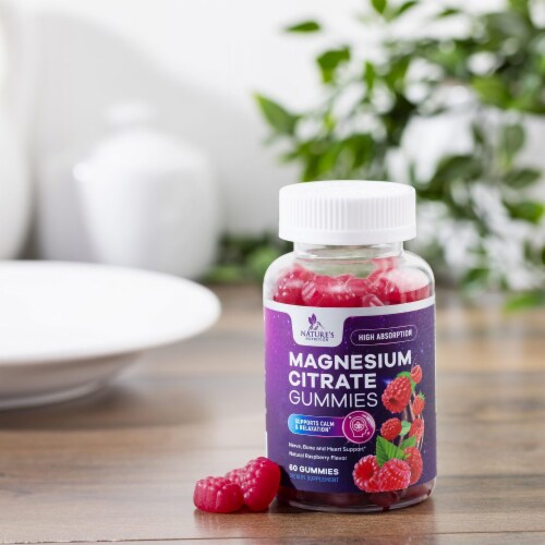 Magnesium Gummies - High Absorption Magnesium Citrate Gummy for Adults & Kids - 60 Gummies Perspective: right