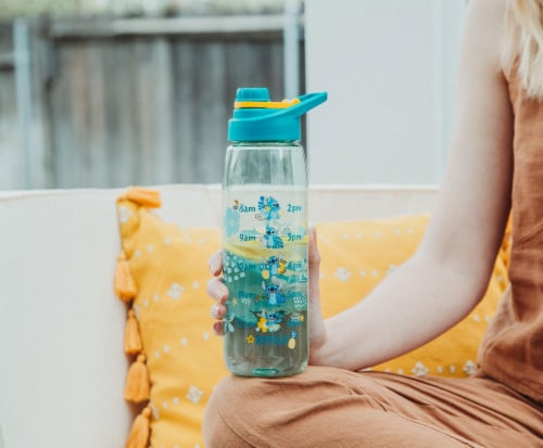 Stitch Flip Top Drink Bottle with Straw