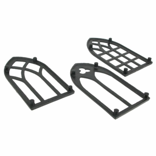 Set of 3 Black Cast Iron Gothic Cathedral Window Design Kitchen Trivets Perspective: right