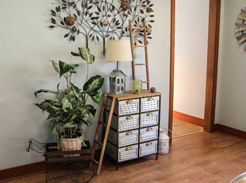 Zeckos 24 Inch Rustic Black Wood & Metal Wagon Cart Style Plant Stand, 24 Inch Kroger