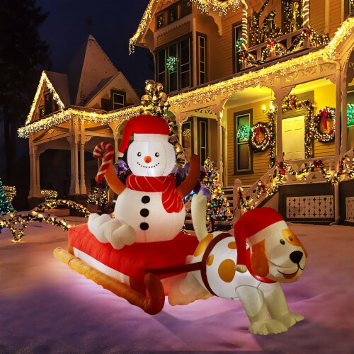 Nifti Nest 4.75 Ft x 8 Ft Christmas Inflatable with Built-in LED Lights ...