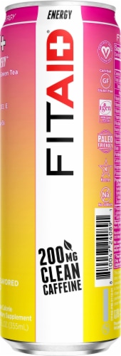 FITAID Peach Mandarin Energy Drink Can Perspective: right