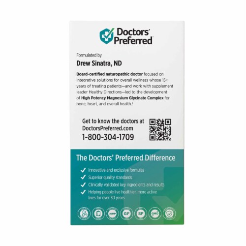 Doctors' Preferred® Magnesium Glycinate Complex Capsules Perspective: right