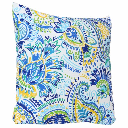 Sunnydaze 2 Outdoor Decorative Throw Pillows 17 x 17 Inch Aqua Paisley 1 unit s Foods Co