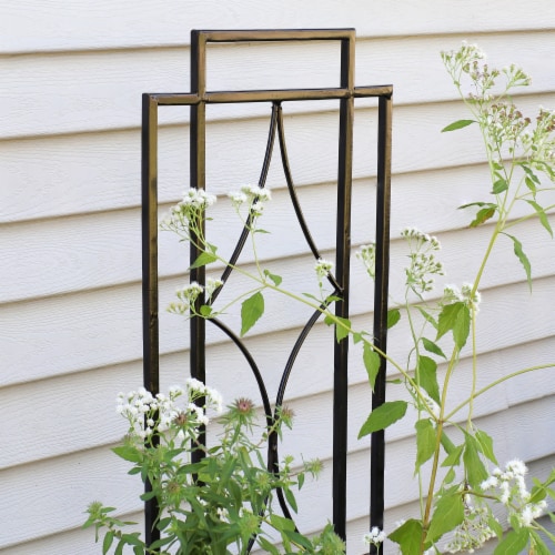 Sunnydaze Steel Chic Diamonds Garden Trellis - Set of 2 - 48 in Perspective: right