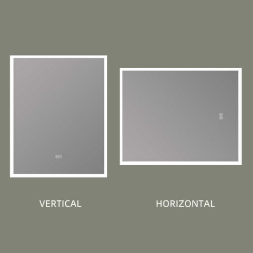 Huron 24.02 in. W x 30 in. H Frameless Anti-Fog Wall Bathroom LED Vanity Mirror in Silver Perspective: right