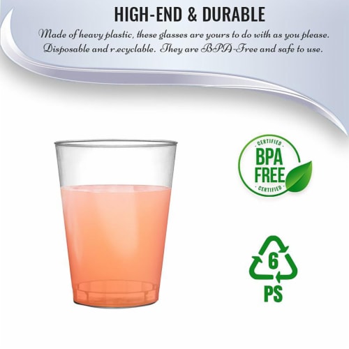 14 oz. Crystal Clear Plastic Disposable Party Cups (500 Tumblers) Perspective: right