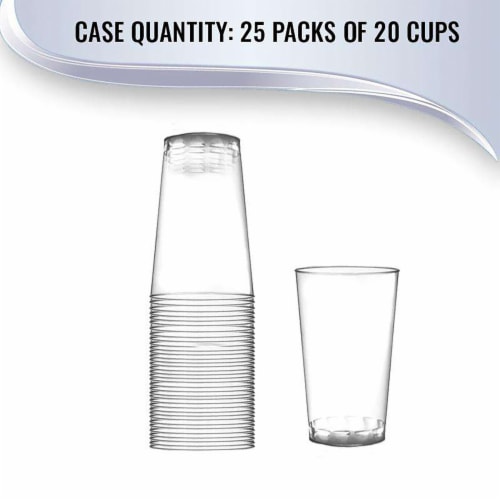 16 oz. Crystal Clear Plastic Disposable Tall Iced Tea Cups (500 Cups) Perspective: right