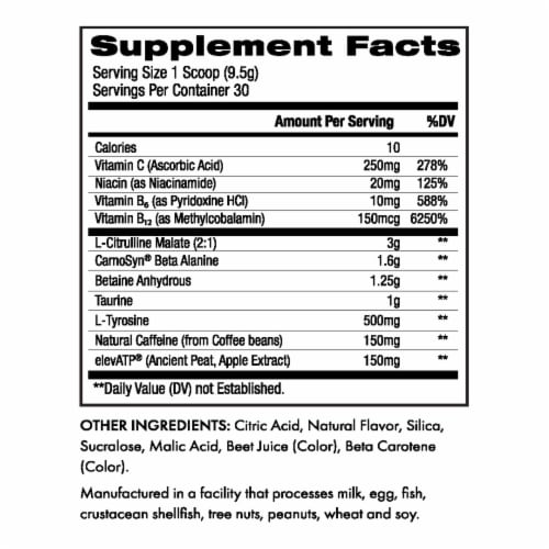 Kore Nutrition Strawberry Lemonade Pre-Workout Supplement Perspective: right