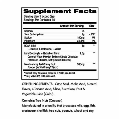 Kore BCAA Fruit Punch Dietary Supplement Perspective: right