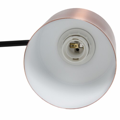 Lalia Home Iron Mid Century Table Lamp in Rose Gold Perspective: right