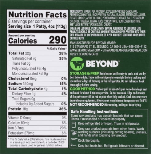 Beyond Meat® Cookout Classic™ Plant-Based Burger Patties Perspective: right