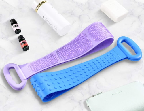 SILICONE SHOWER BACK SCRUBBER CLEANER WASHER MEN WOMEN CHILDREN - 2 SIZES Perspective: right