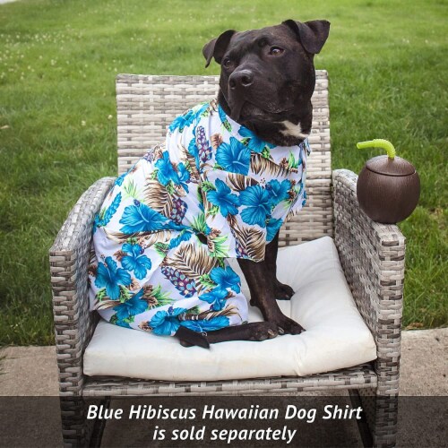 Midlee Blue Hibiscus Hawaiian Dog Board Shorts (XXX-Large) Perspective: right