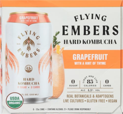 Flying Embers Grapefruit Hard Kombucha Perspective: right