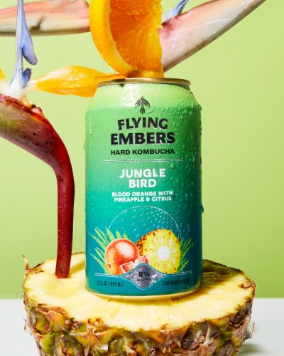 Flying Embers Birds of Paradise Organic Hard Kombucha Perspective: right