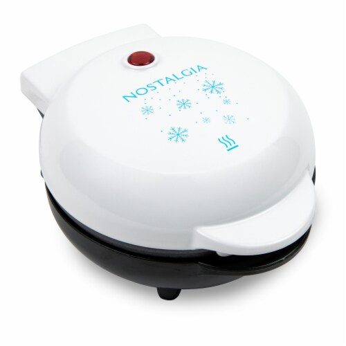 Nostalgia My Mini White Snowflake Waffle Maker Perspective: right