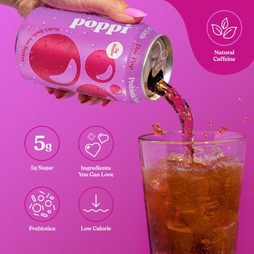 Poppi Doc Pop Prebiotic Soda Cans Perspective: right