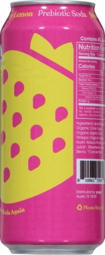 Poppi® Prebiotic Strawberry Lemon Soda Perspective: right