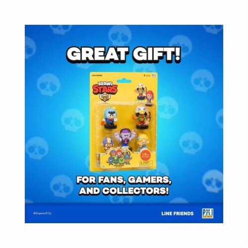 Brawl Stars Character Stamps 5pk Frank Bo Mr. P Piper Bea Epic Game Figures PMI International Perspective: right