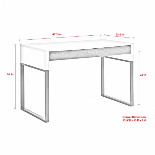 Tvilum walker 2 drawer desk white sales