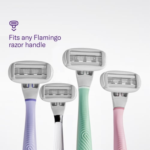 Flamingo Five-Blade Women Razor Blade Refill Cartridges Perspective: right
