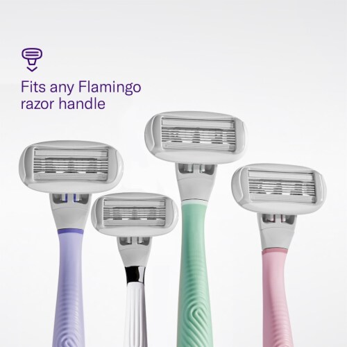 Flamingo Five-Blade Women Razor Blade Refill Cartridges Perspective: right