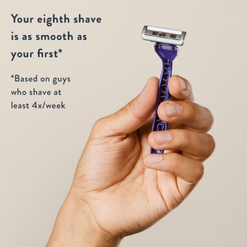 Harry's 3 Blade Men's Disposable Razors - Midnight Blue Perspective: right