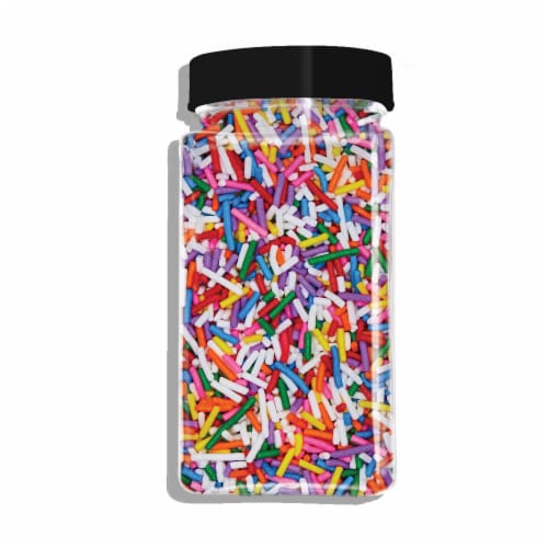 Fancy Sprinkles® Crunchy Jimmies® Classic Rainbow Dessert Sprinkles Perspective: right