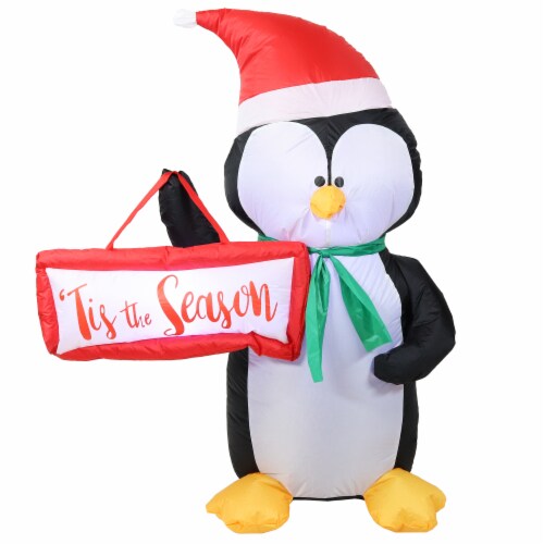 46.5 Christmas Inflatable Penguin Decoration LED Blow Up Outdoor Yard Decor Perspective: right