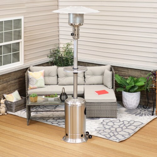 Patio Heater Propane 47,000 BTU Outdoor Heater with Table and Cover Steel Perspective: right